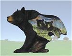 BD27505 Bear Heart Black Bear with Printed Scene